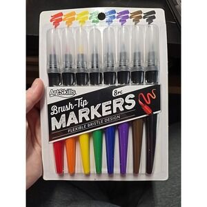 Brush Tip Markers Flexible Paint Brush Markers 8 pcs by ArtSkills SEALED NEW